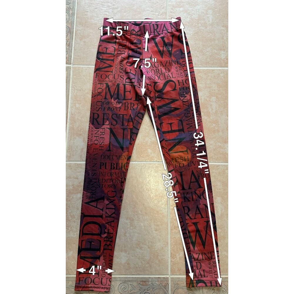 Made in The USA Women Multicolor printed Leggings Size S - Picture 6 of 6